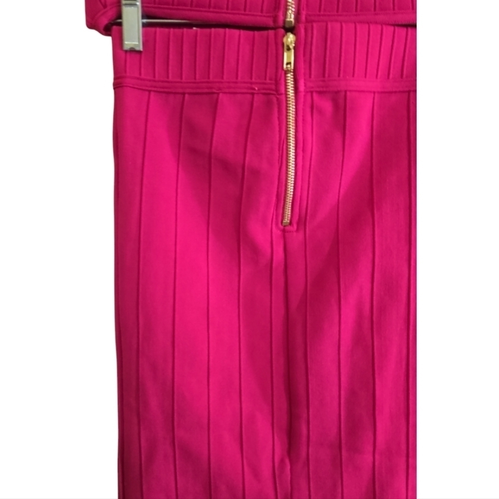 NWT Superdown Stella Bandage 2-piece Set XS Pink Ribbed Exposed Zippers - Picture 7 of 12